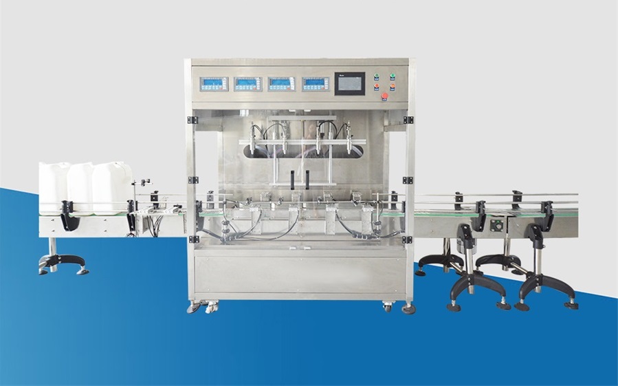 熱烈歡迎!全自動(dòng)稱重式食用油灌裝機(jī)蒞臨指導(dǎo)工作